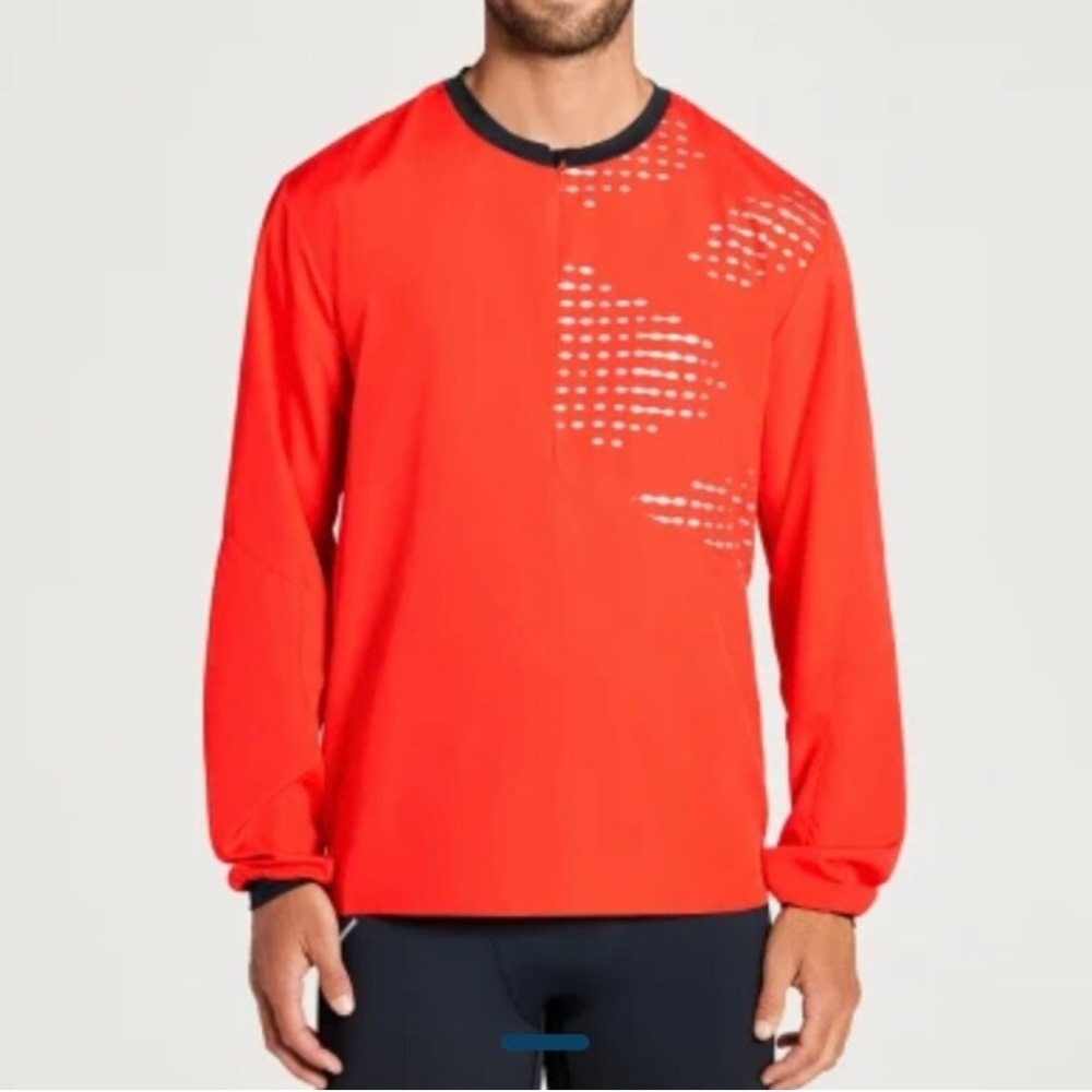 HOKA orange 1/2 zip wind shell Long Sleeve Shirt